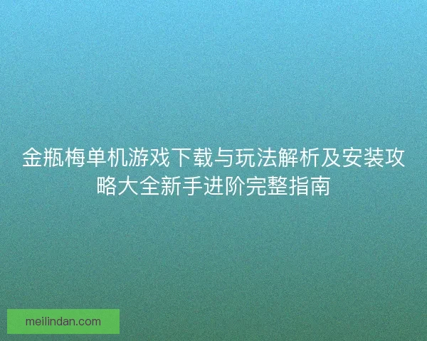 金瓶梅单机游戏下载与玩法解析及安装攻略大全新手进阶完整指南
