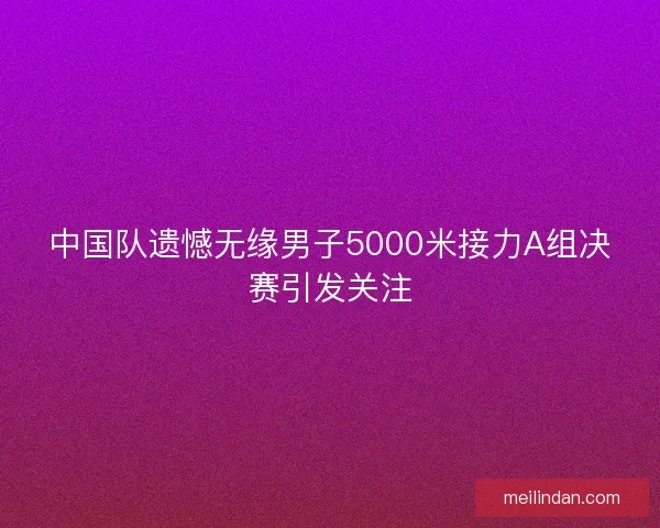 中国队遗憾无缘男子5000米接力A组决赛引发关注